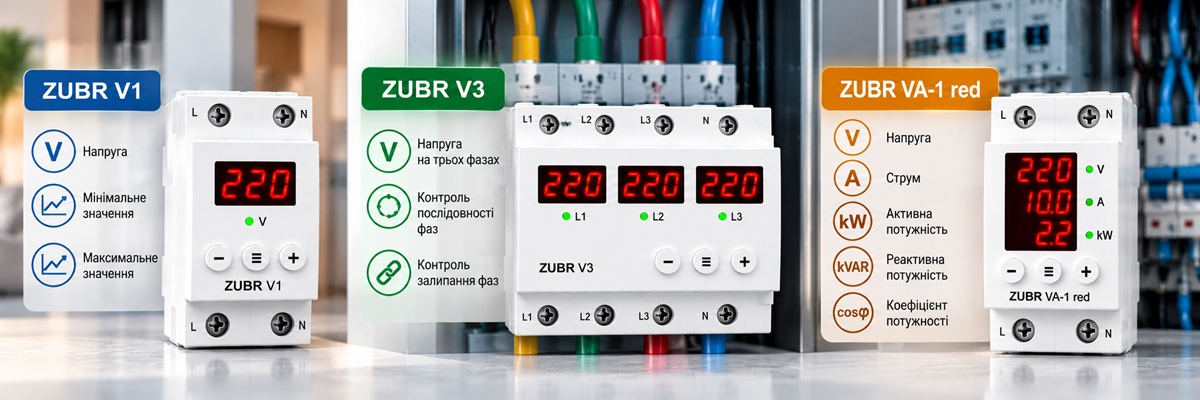 Сравнение вольтметров и амперметров ZUBR V1, V3 и VA-1 red по функциям измерения напряжения, тока и мощности