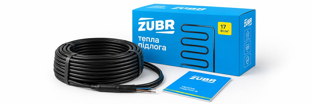 Нагрівальний кабель ZUBR DC Cable 17 Вт/м із фірмовою упаковкою та інструкцією