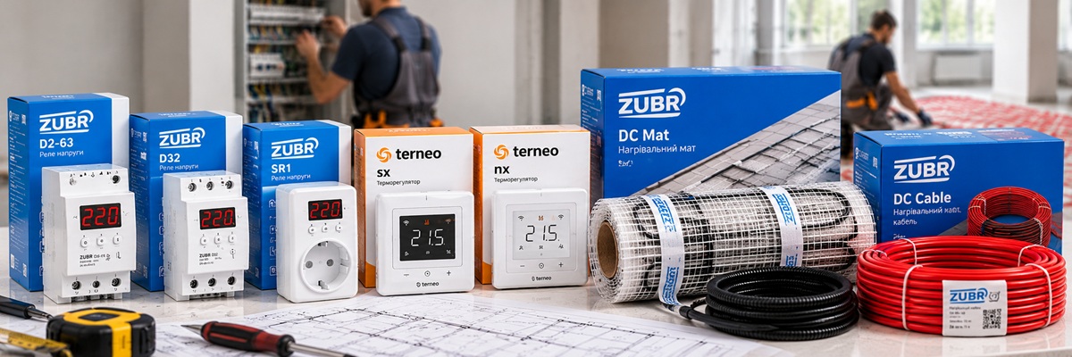 Співпраця з ZUBR.NET.UA — оптові поставки реле напруги ZUBR, терморегуляторів terneo та електричної теплої підлоги для електриків і монтажників.